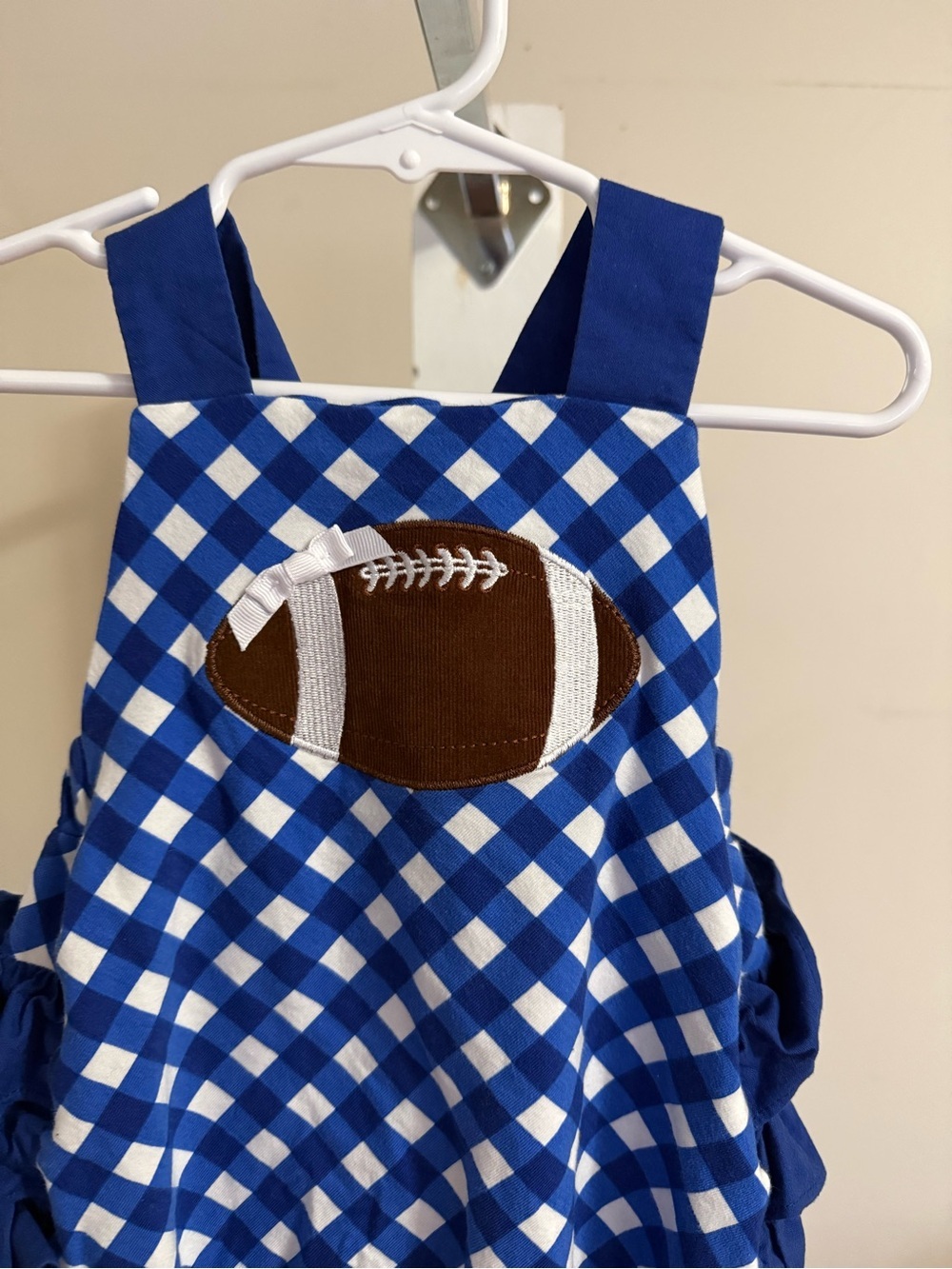 Ricrac & Ruffles Football Ruffle Butt Romper - Picture 3 of 8